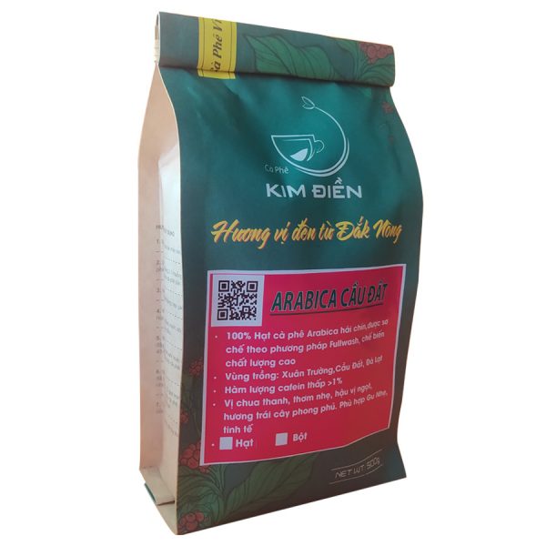 Cà Phê ARABICA Cầu Đất – gói 500 – Cà Phê Mộc Nguyên Chất KIM ĐIỀN