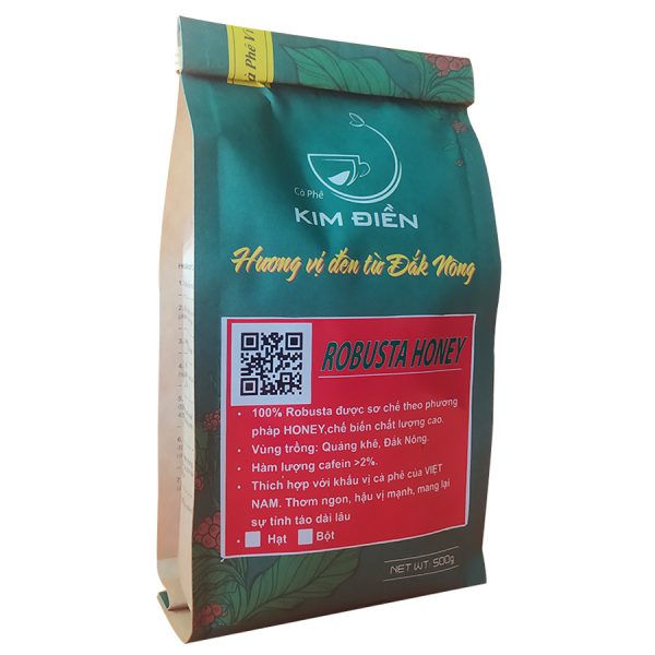 Cà phê ROBUSTA HONEY – 500g – Cà Phê Nguyên Chất KIM ĐIỀN